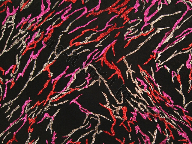 Glitter Bolt On Lycra Velvet SALE WAS 28 NOW - Black/Magenta/Met.Red/Met.Silver