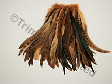 35cm Full Feather Mixed Coque Fringe10cm piece - American Tan
