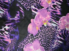 Flower & leopard Pearl Chiffon WAS £29 NOW - Fuchsia/Purple Rain/Black