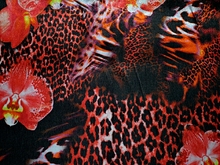 Flower & leopard Pearl Chiffon WAS £29 NOW - Flamenco Red/Tropic Lime/Black