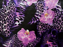 Flower & Leopard Supreme Stretch Velvet WAS£30 NOW - Fuchsia/Purple Rain/Black