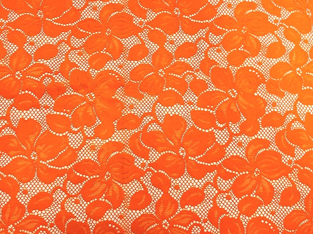 Florentina Stretch Lace - Flo. Orange