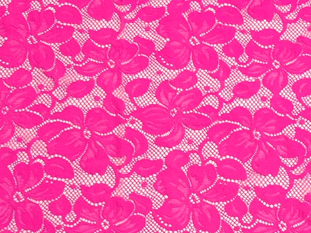 Florentina Stretch Lace - Neon Cerise