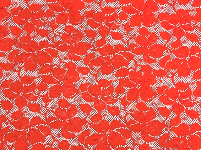 Florentina Stretch Lace - Flo. Red