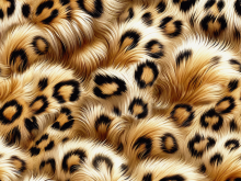 Furball lycra (Ivory Back Ground) - Ivory/gold/Black