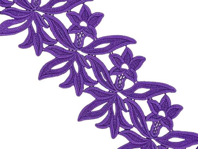 Georgina Guipure Lace Ribbon - Purple Rain