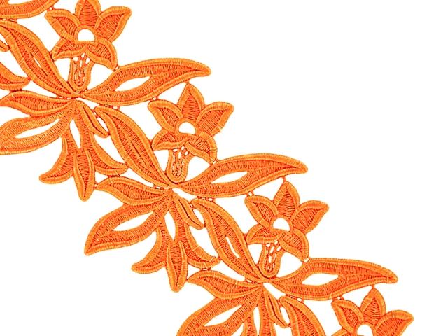 Georgina Guipure Lace Ribbon - Flo. Orange