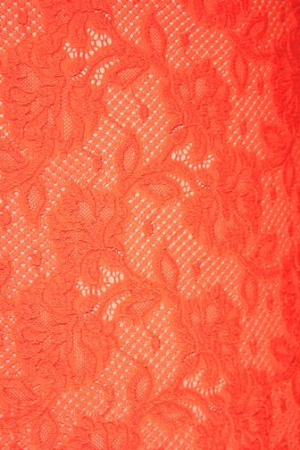 Jasmine Stretch Lace  TO CLEAR WAS 29 PER M NOW - Flo. Orange