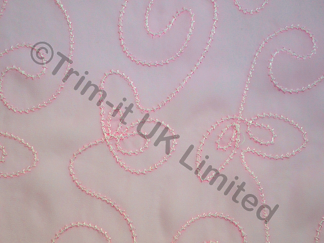 Pirouette Embroidered Superflo Georgette SALE - Candy Floss Pink