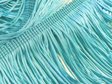 Stretch Top Rayon(Tactel) Fringe 15cm - Blue Lagoon