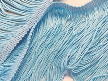 Stretch Top Rayon (Tactel) Fringe 30cm - Ice Blue