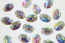 Oval 16x11mm Coloured AB resin Stones - Crystal AB
