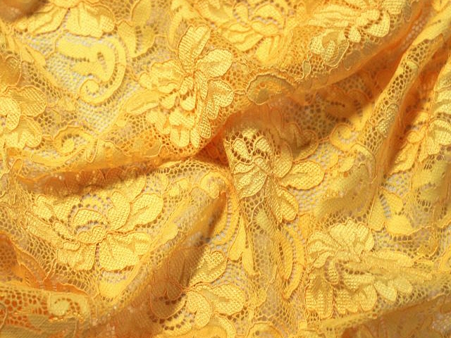 Tiana Stretch Lace - Saffron